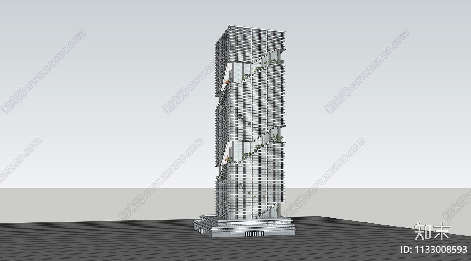 现代超高层办公楼SU模型下载【ID:1133008593】