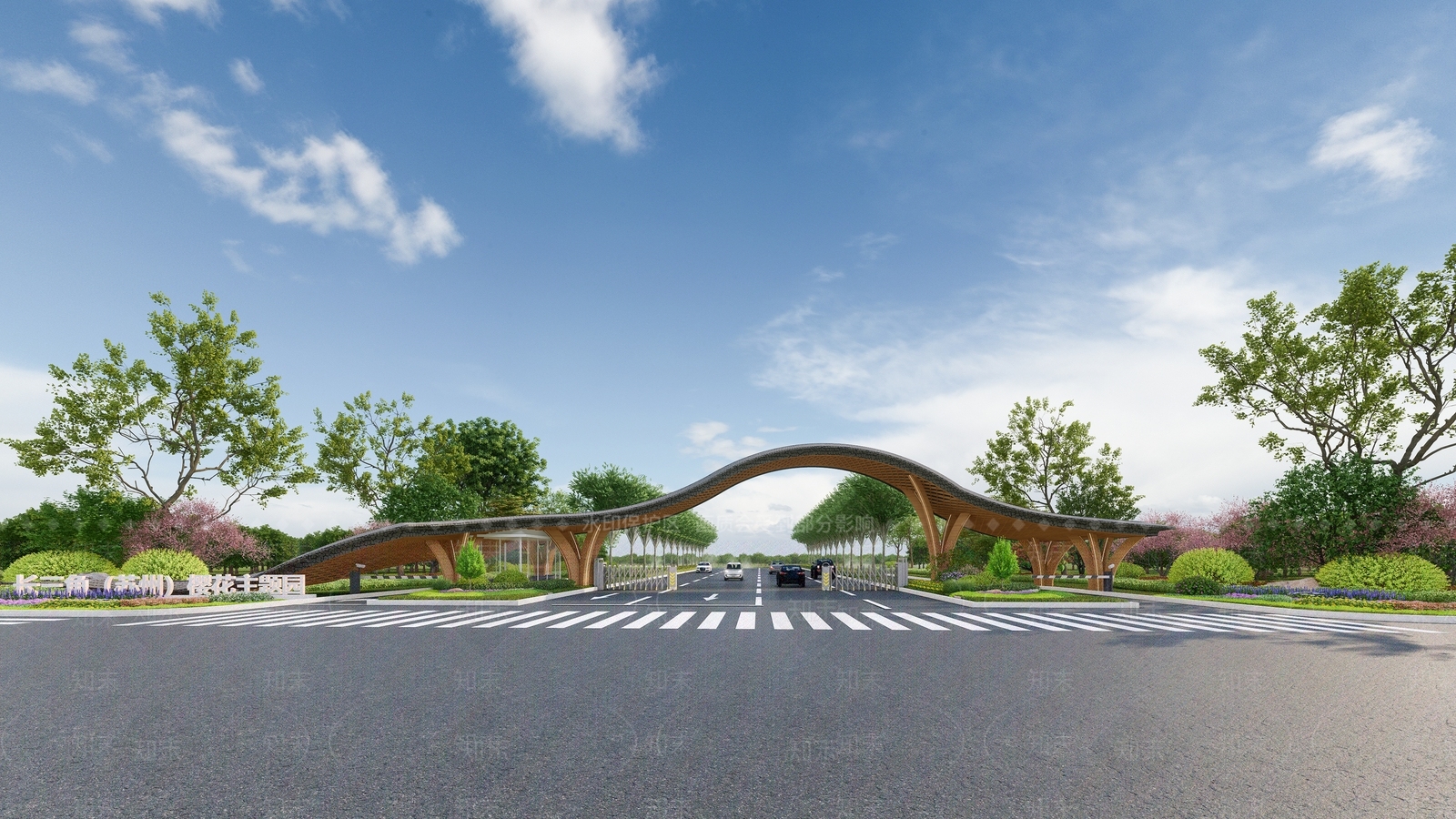 现代主题乐园入口大门SU模型下载【ID:1133008808】