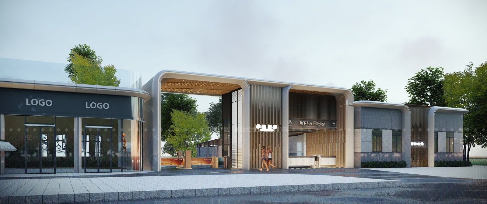 现代小区入户大门SU模型下载【ID:1133016516】