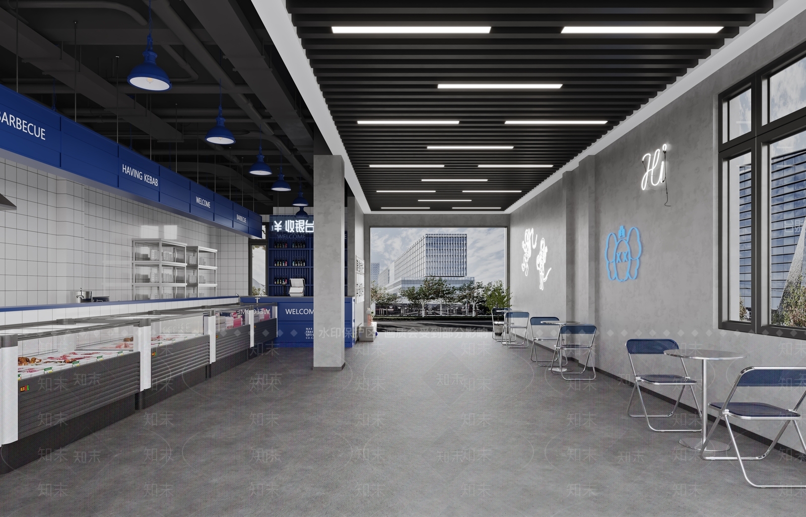 现代烧烤店3D模型下载【ID:1133018885】