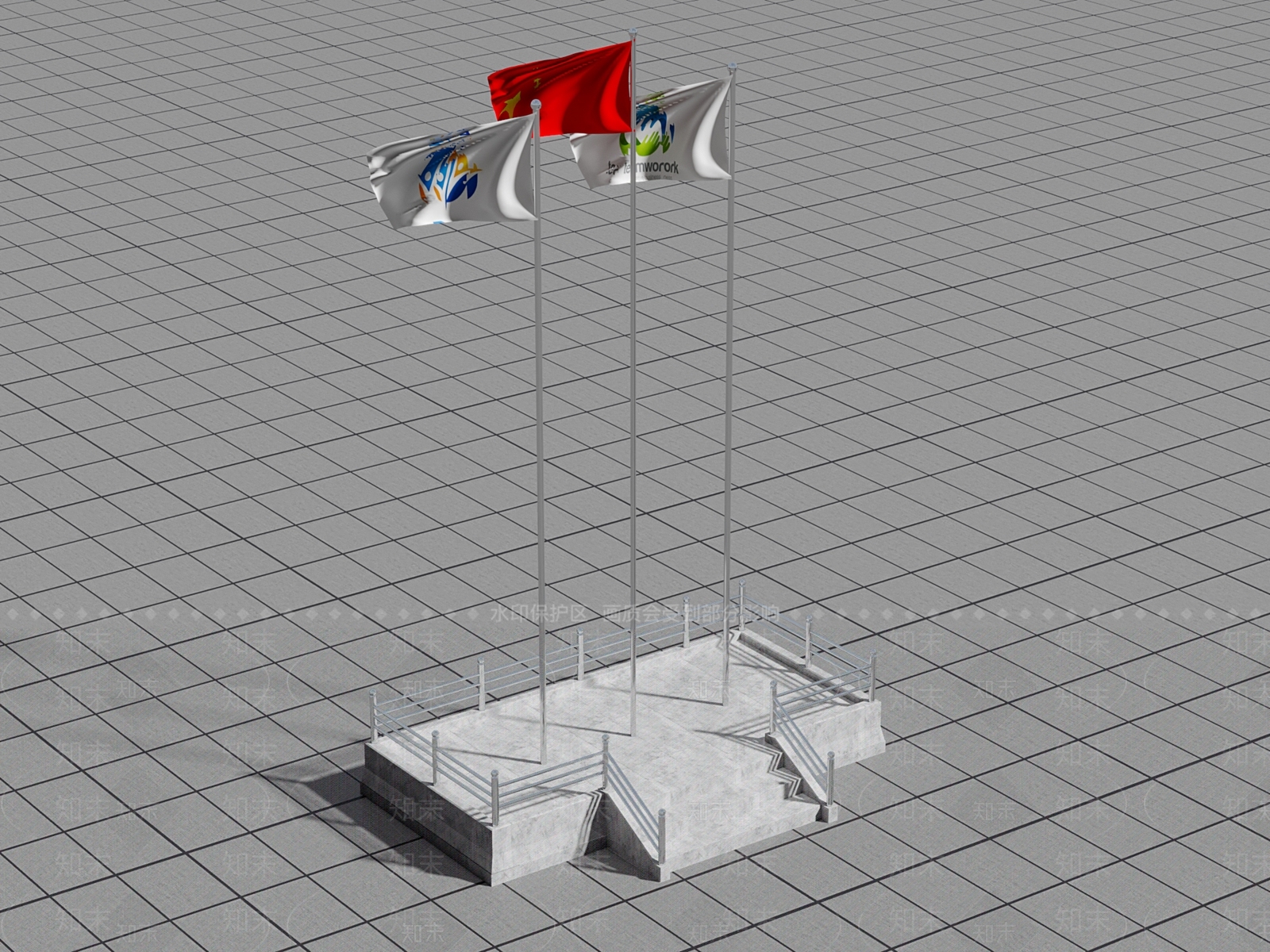 国旗台3D模型下载【ID:1133020779】