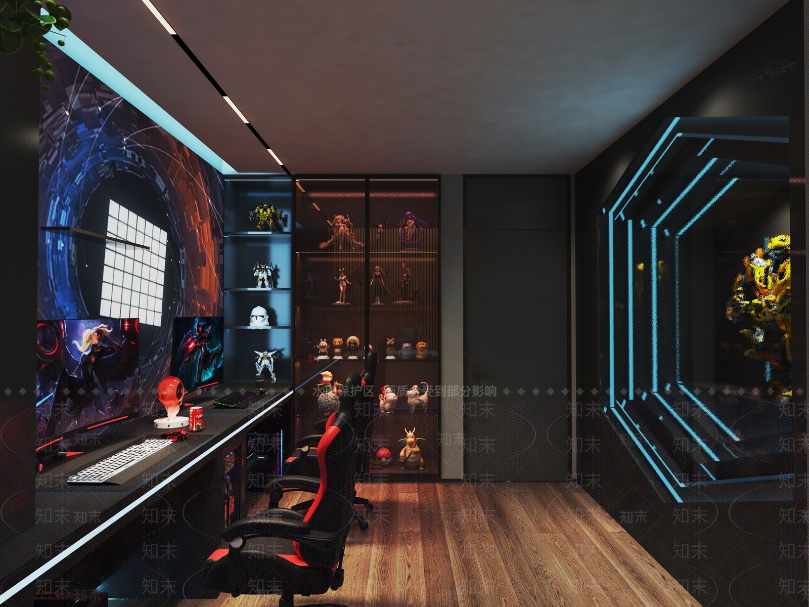 现代电竞房3D模型下载【ID:1133030321】