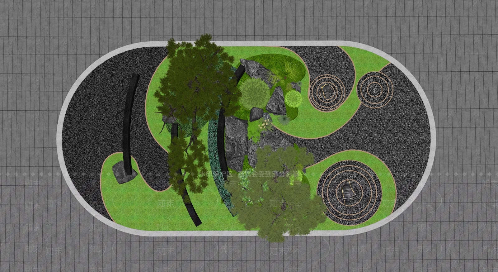 现代商业办公区中心景观SU模型下载【ID:1133039802】