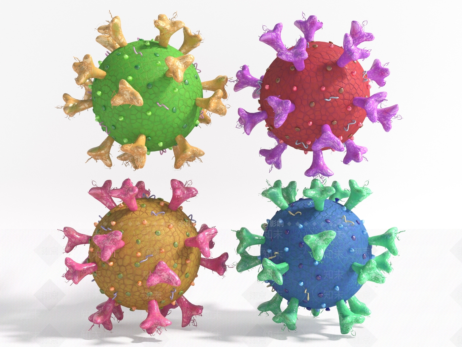 现代病毒模型医疗器材3D模型下载【ID:1133040055】