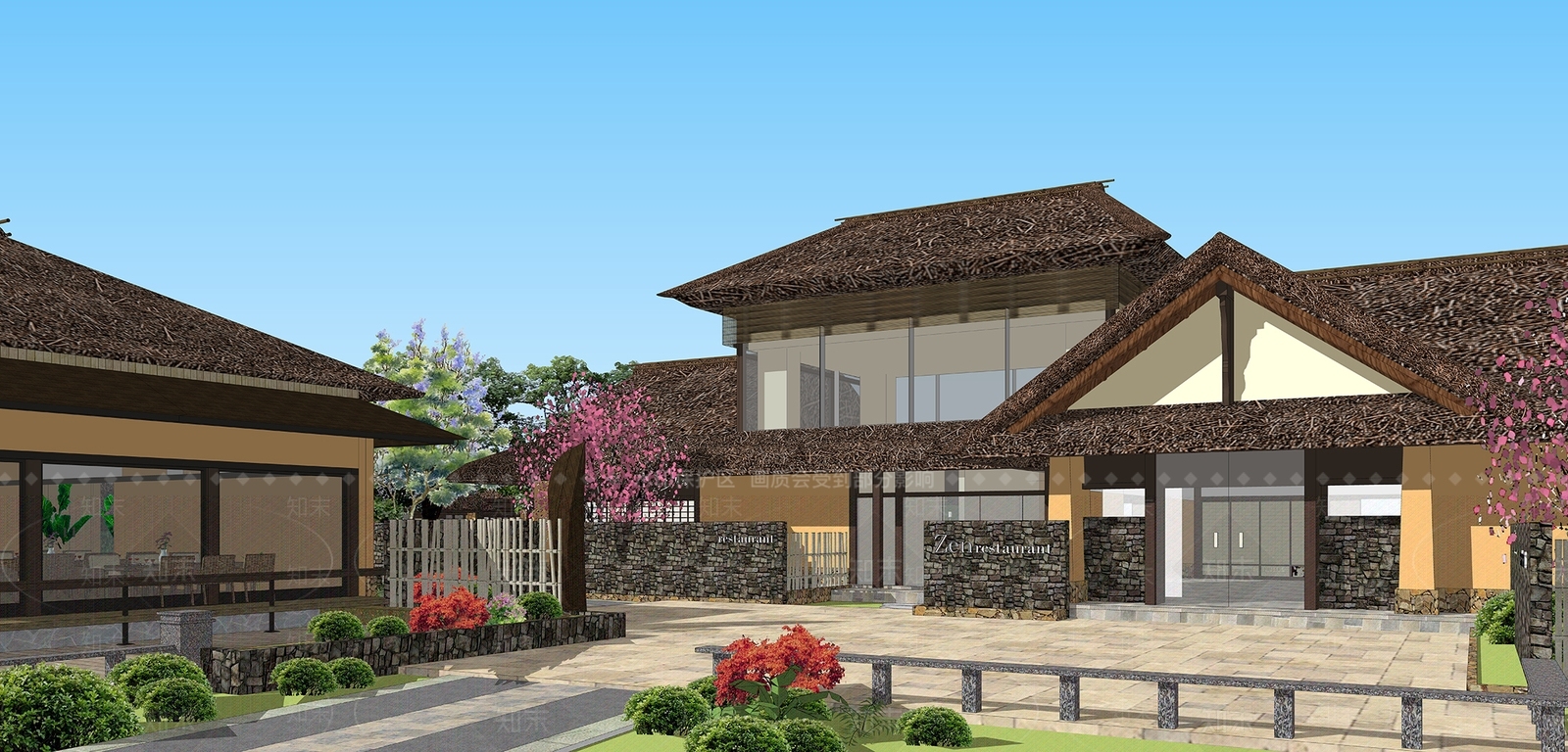 现代度假村SU模型下载【ID:1133041079】
