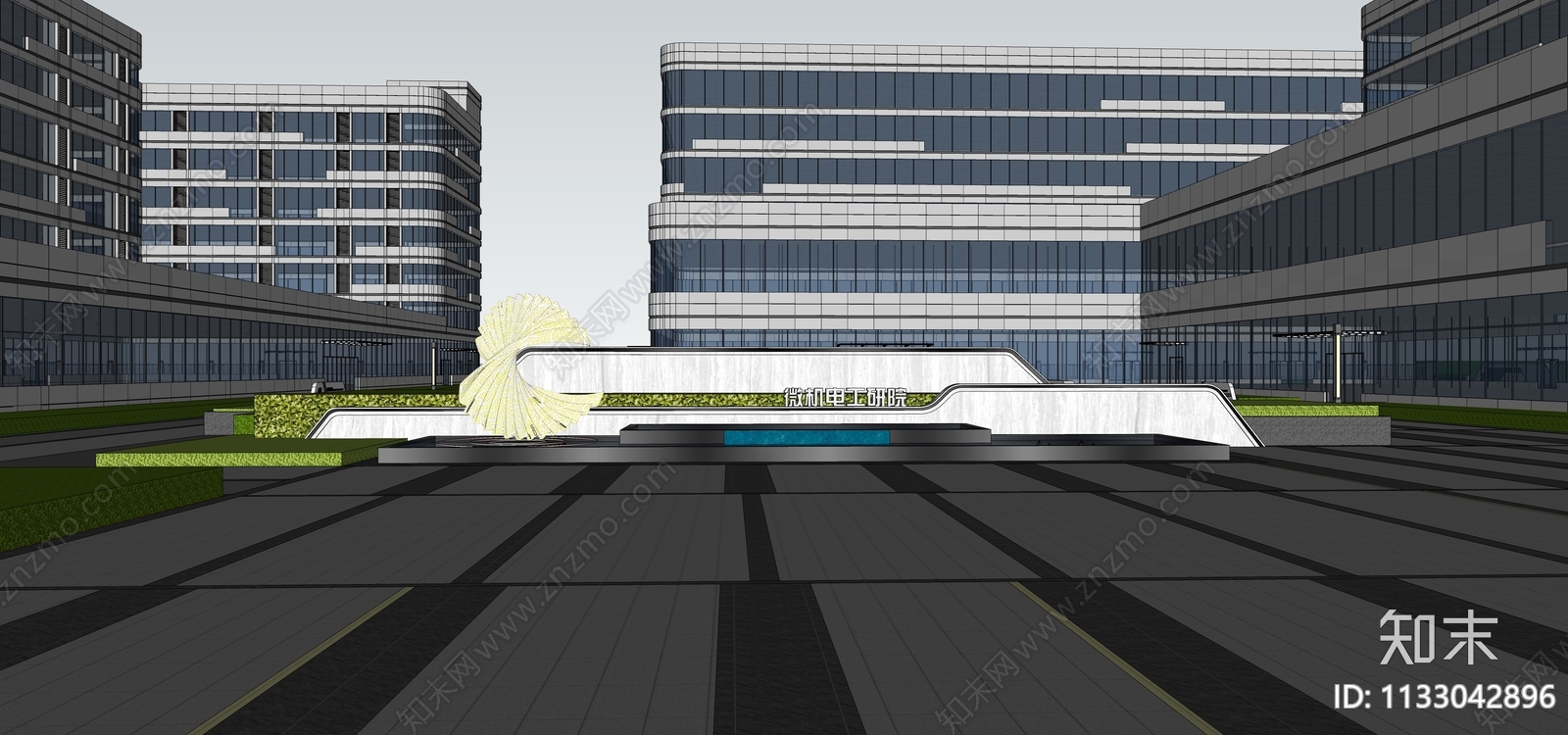 现代风格产业办公园区景观SU模型下载【ID:1133042896】