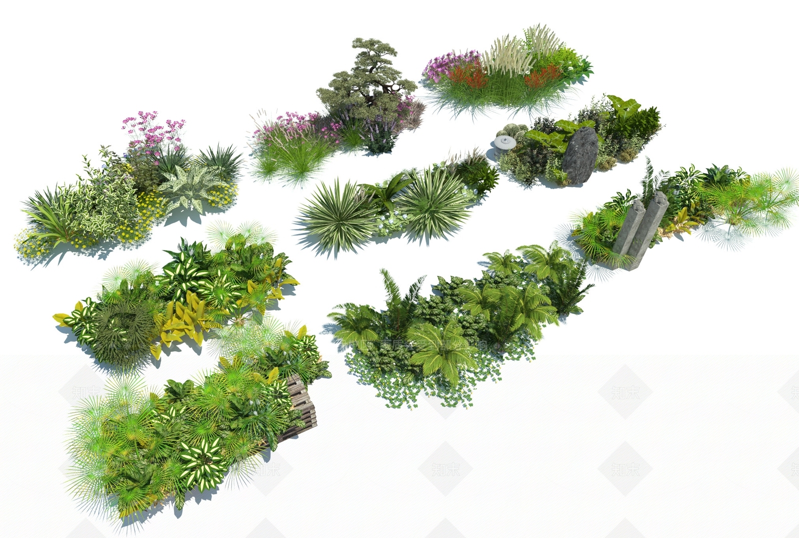 园林景观造景SU模型下载【ID:1133046329】