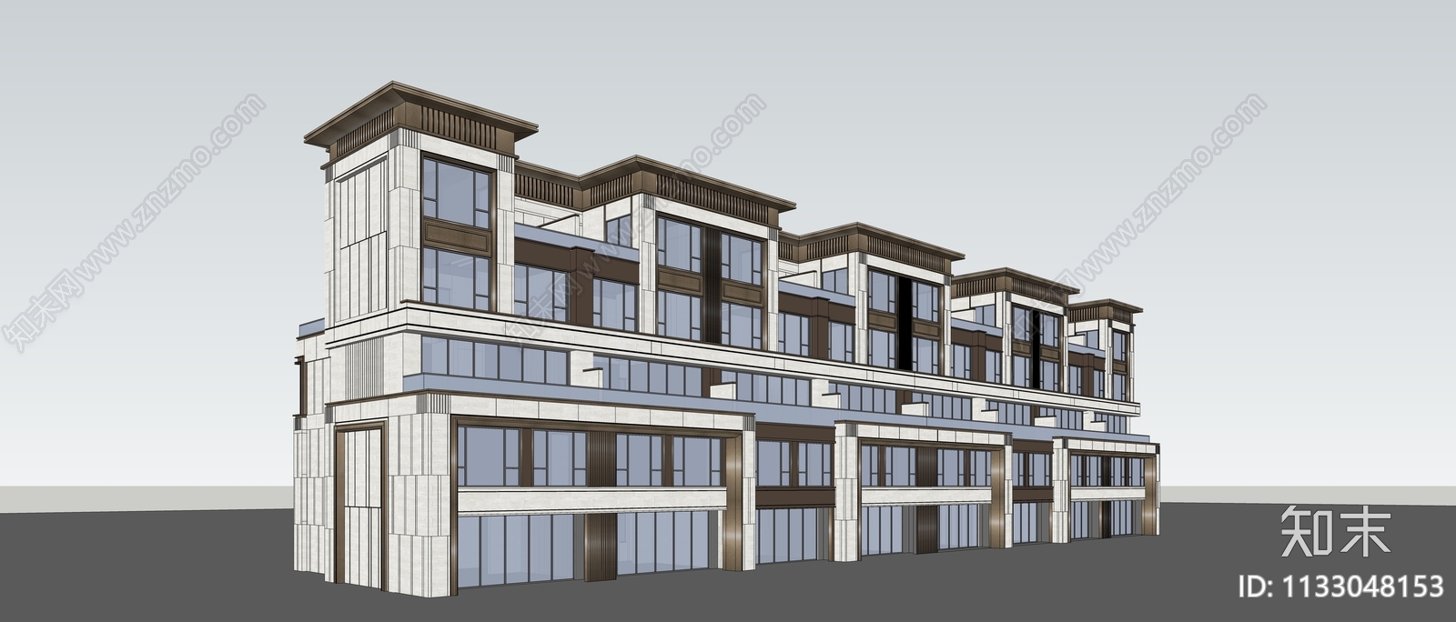 现代风格多层住宅SU模型下载【ID:1133048153】