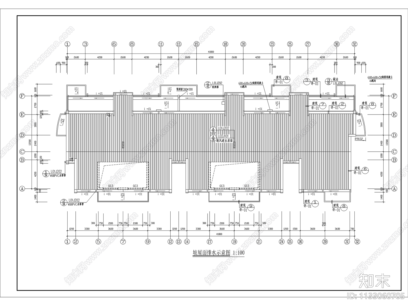 六层住宅建筑cad施工图下载【ID:1133060705】