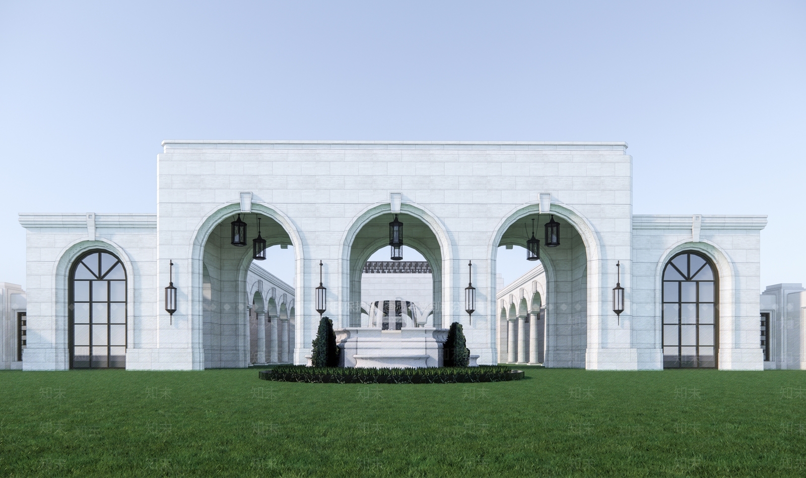 新古典入口大门SU模型下载【ID:1133061084】