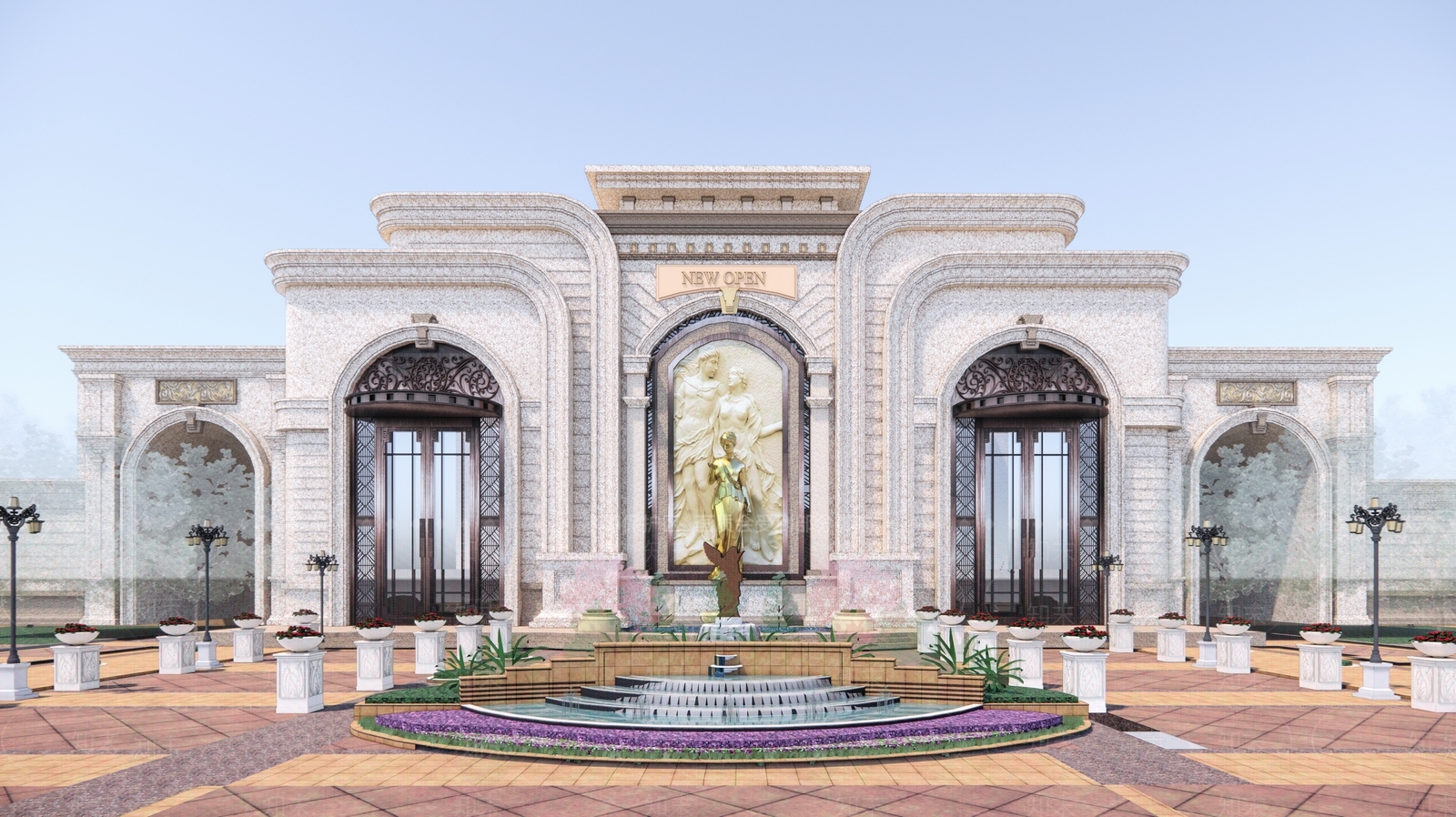 新古典入口大门SU模型下载【ID:1133062166】