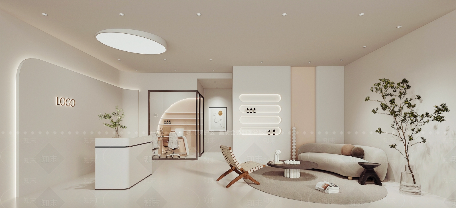 侘寂美容SPA店前台3D模型下载【ID:1133062506】