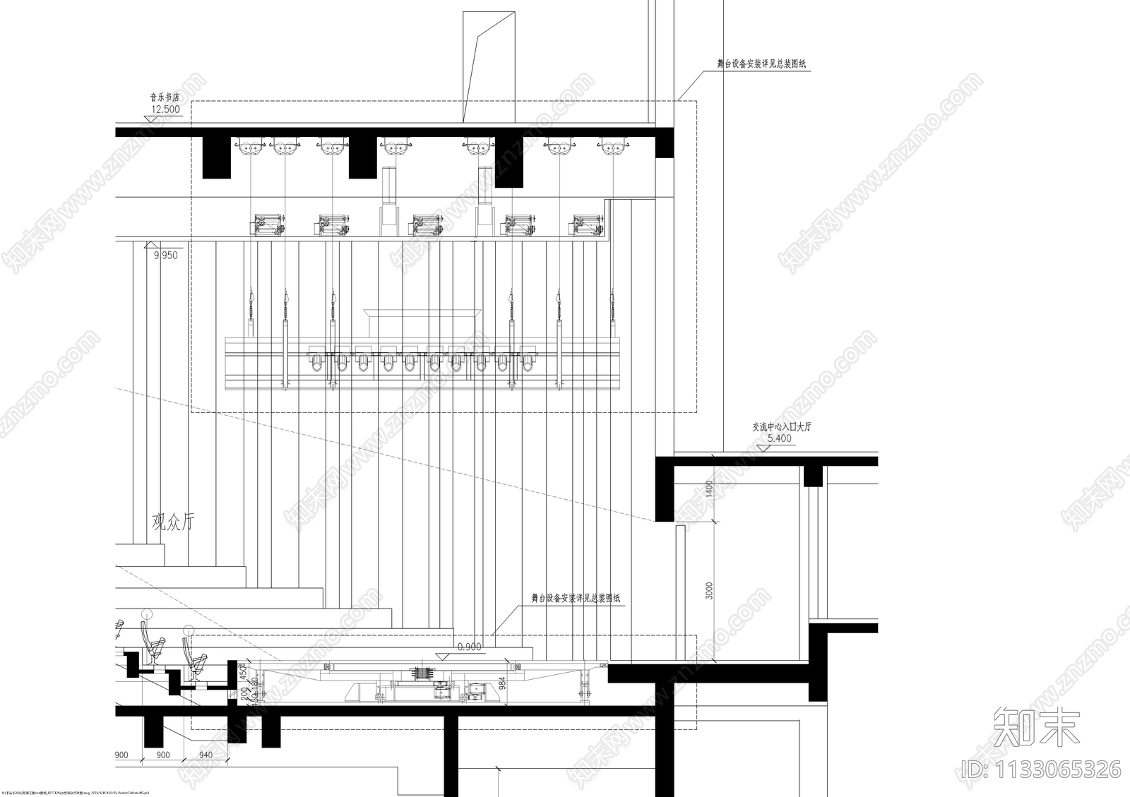 大型观众厅详图cad施工图下载【ID:1133065326】