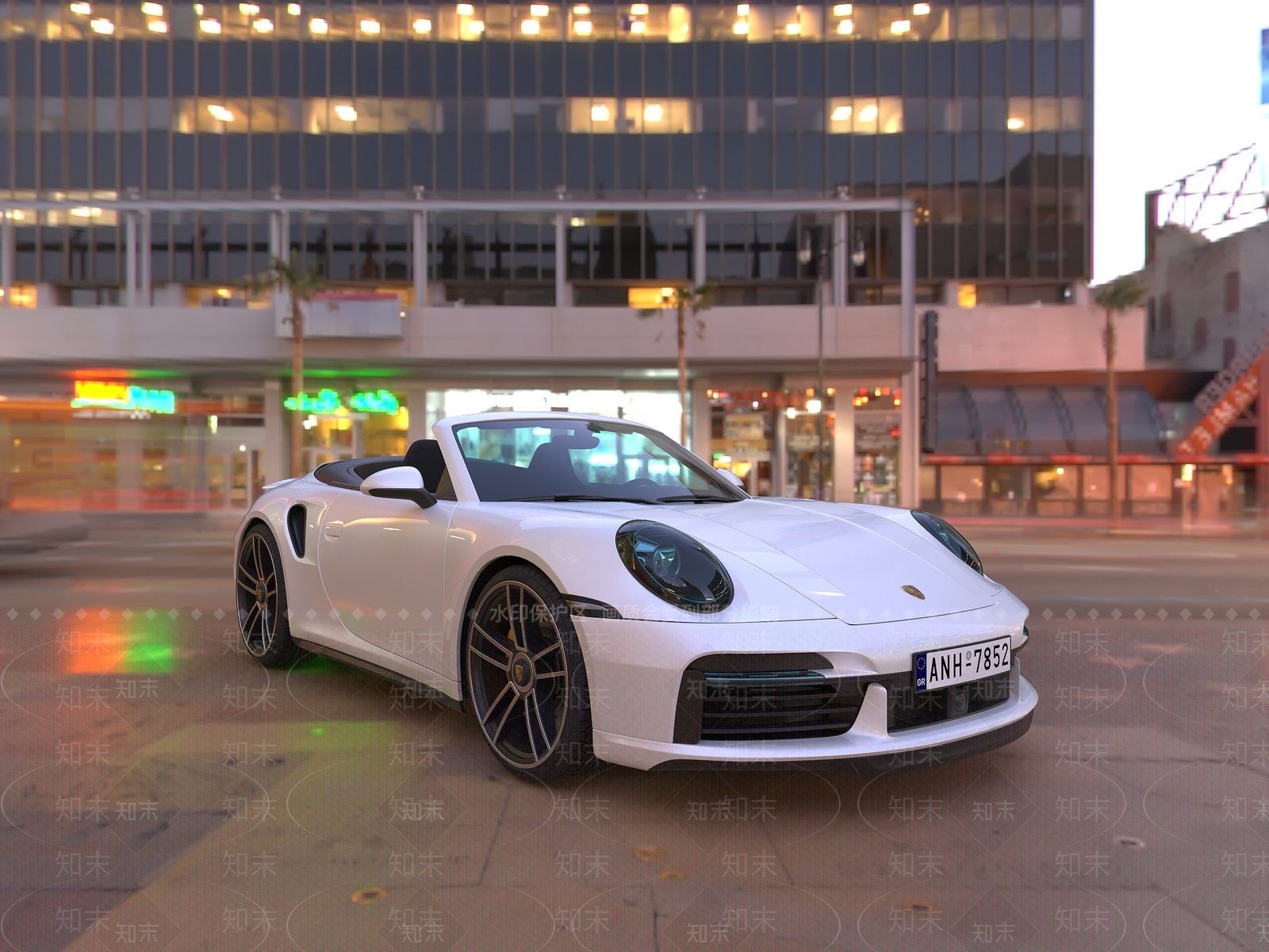 白色保时捷跑车3D模型下载【ID:1133066778】
