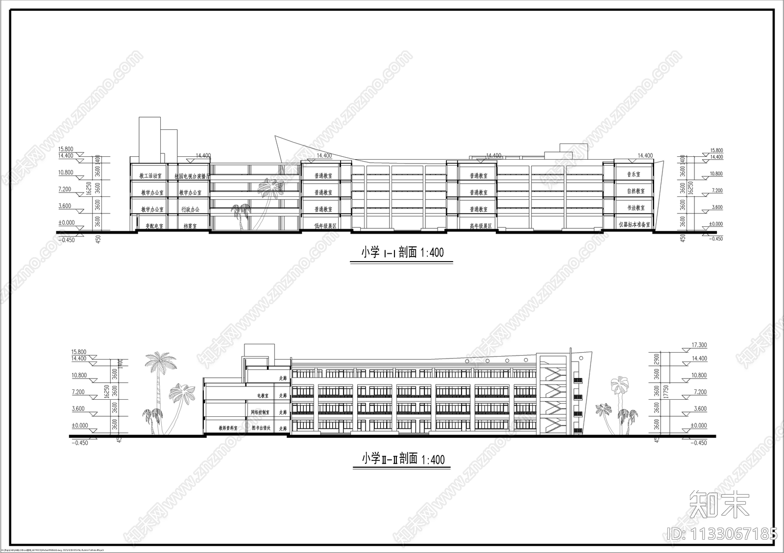 36班小学建筑cad施工图下载【ID:1133067185】