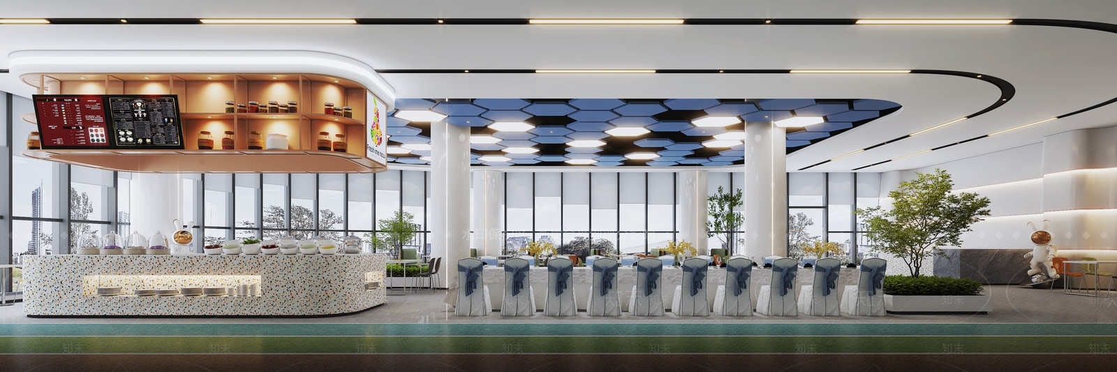 现代自助餐厅3D模型下载【ID:1133072006】
