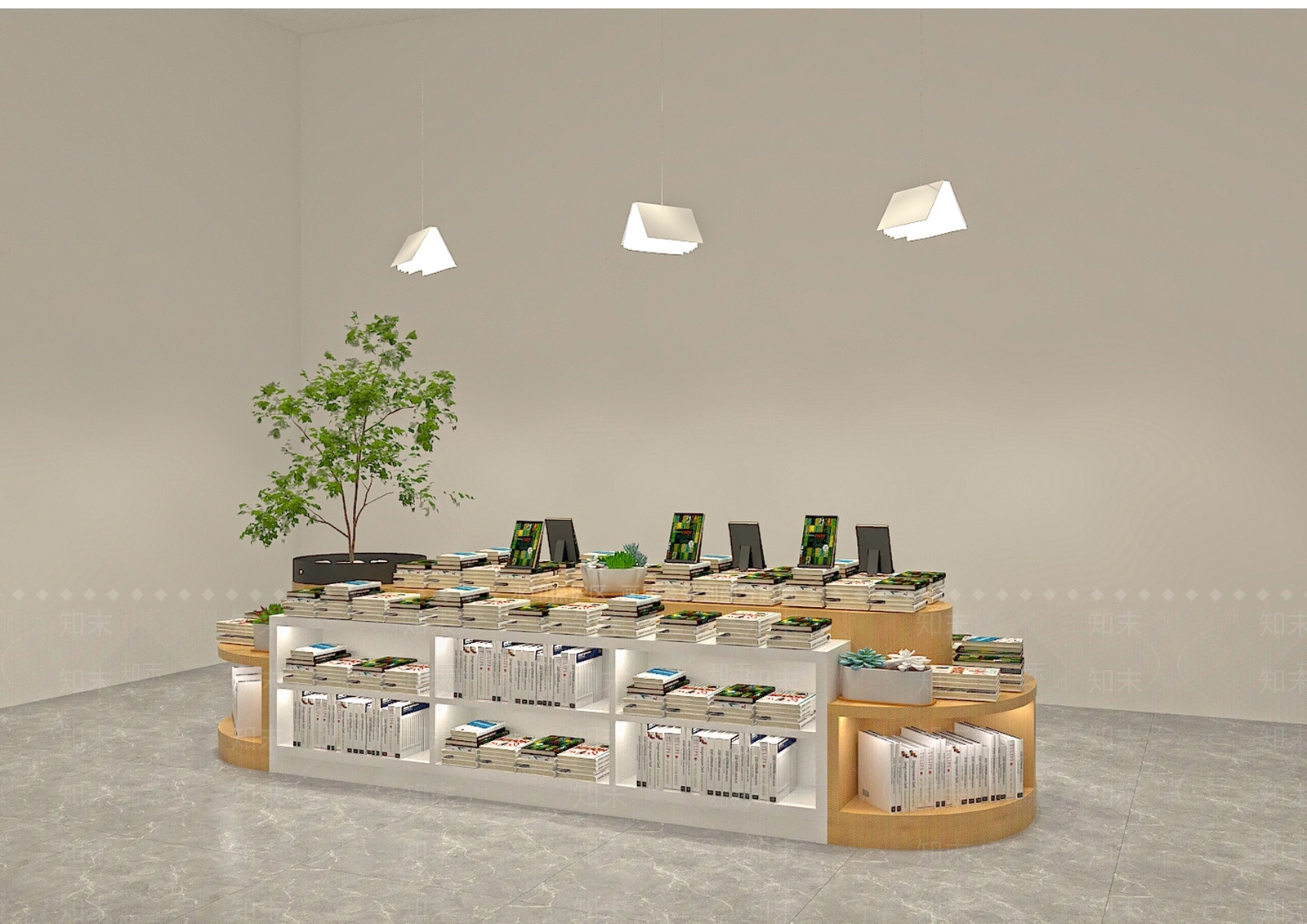 现代图书展台SU模型下载【ID:1133231661】