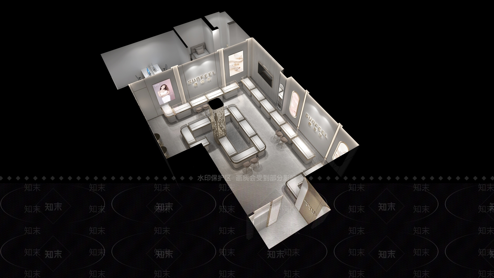 现代珠宝店3D模型下载【ID:1133077144】