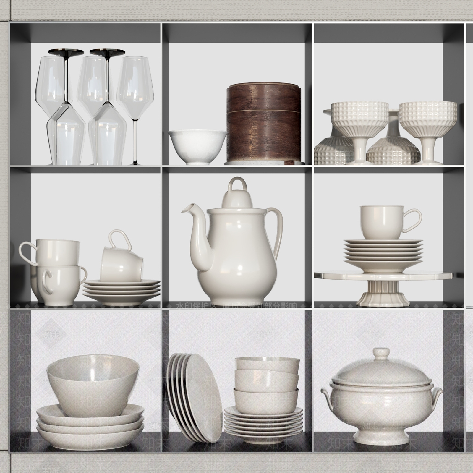 餐具用品3D模型下载【ID:1133080514】