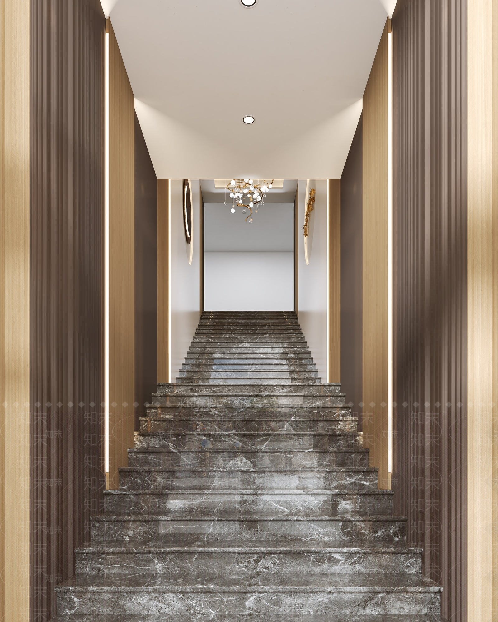 现代轻奢楼梯间3D模型下载【ID:1133082097】