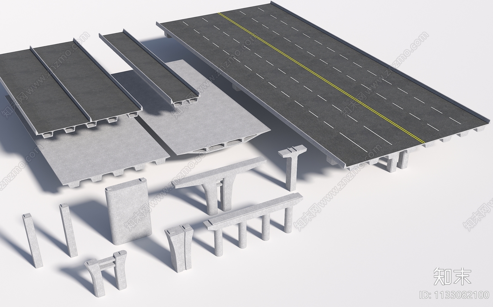 现代高架桥3D模型下载【ID:1133082100】