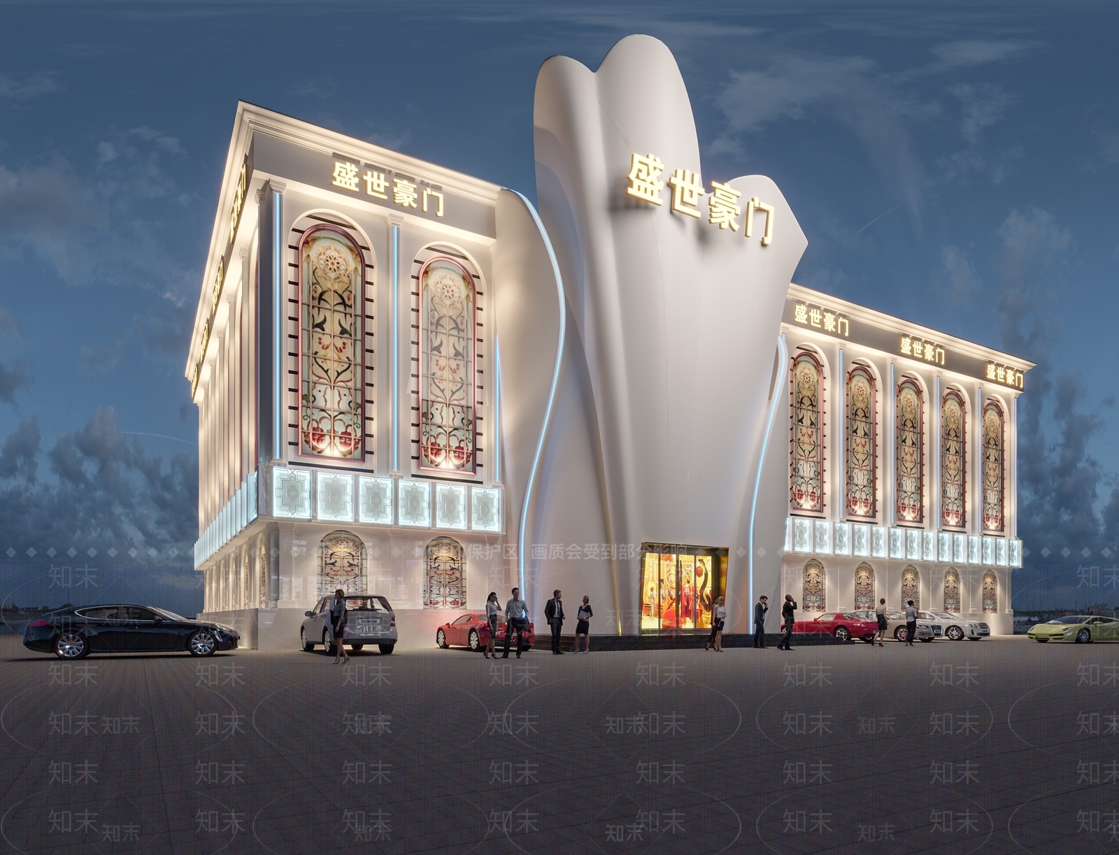 简欧KTV门头3D模型下载【ID:1133083336】