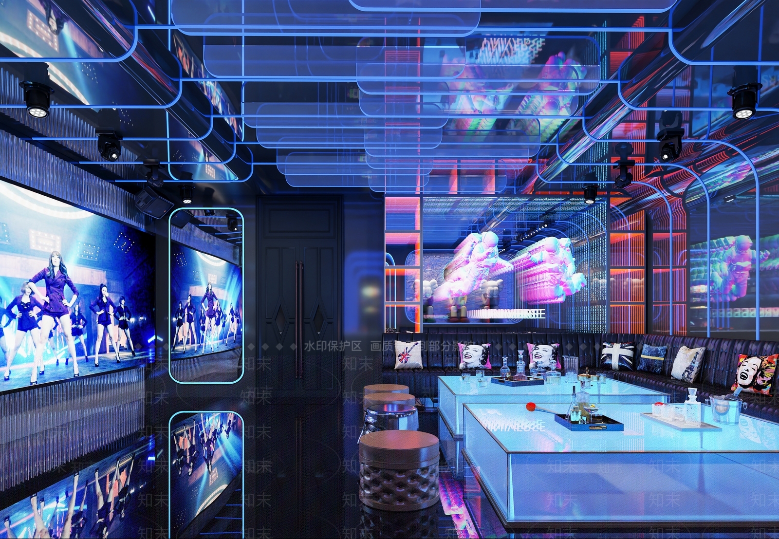 现代KTV包厢3D模型下载【ID:1133085379】