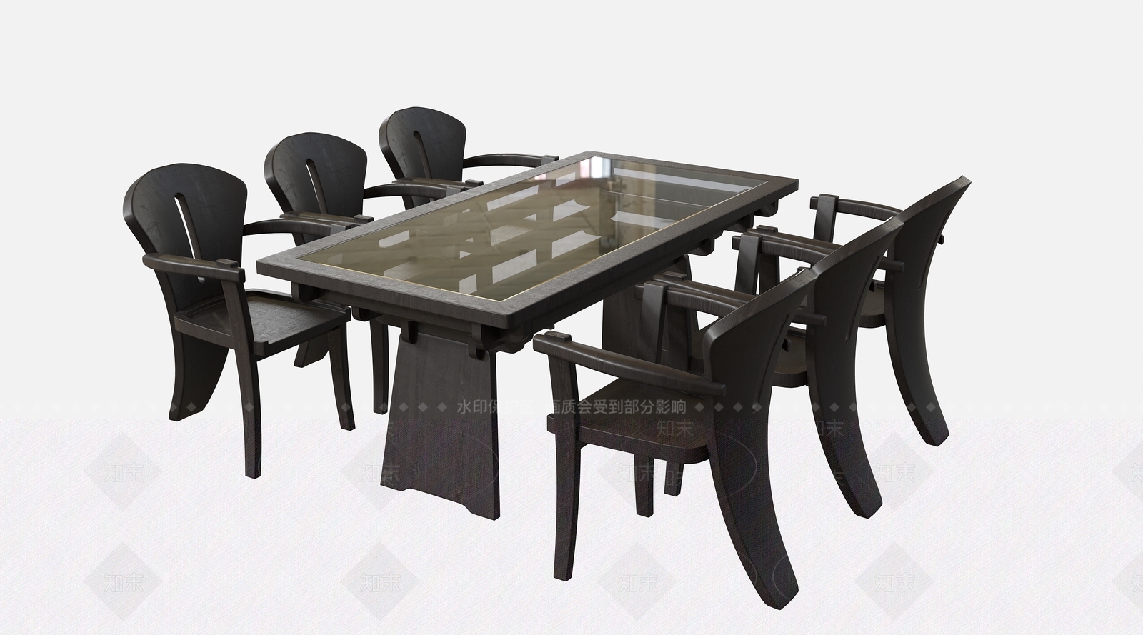 新中式户外桌椅组合3D模型下载【ID:1133163732】