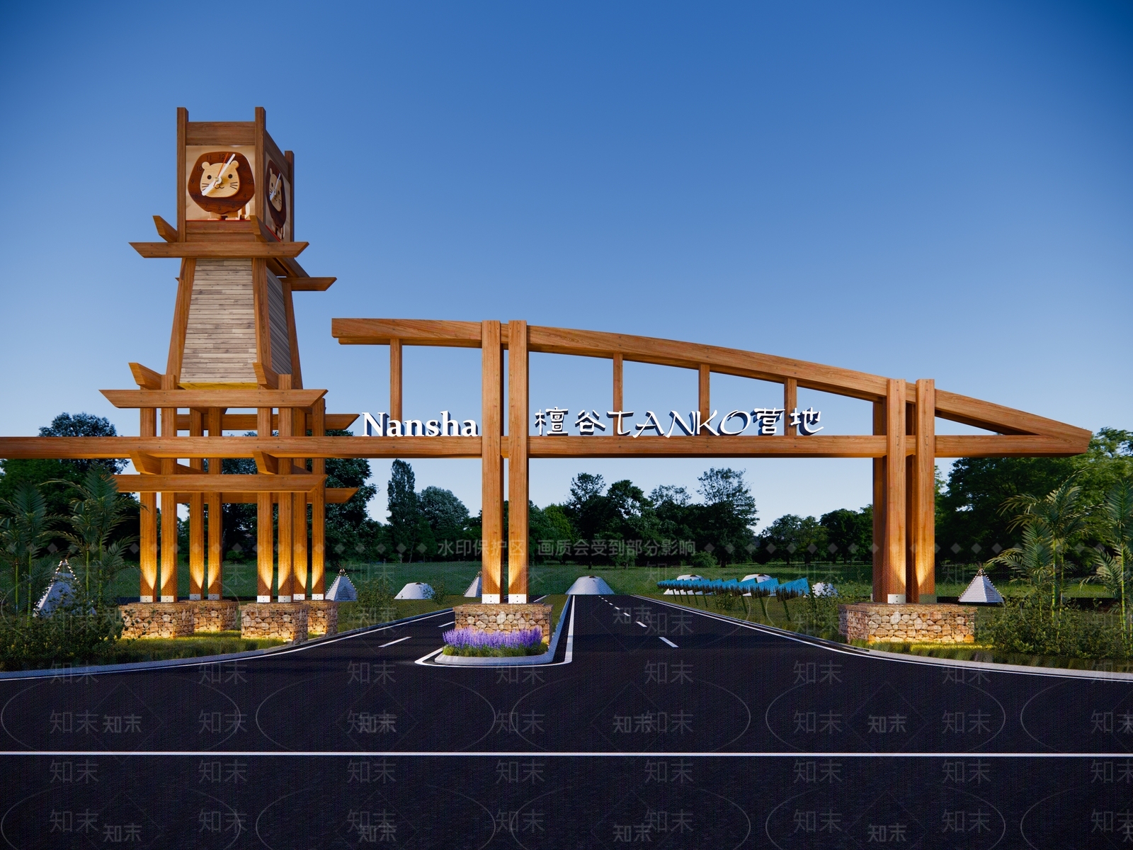 现代景区公园露营基地动物园入口SU模型下载【ID:1133088069】