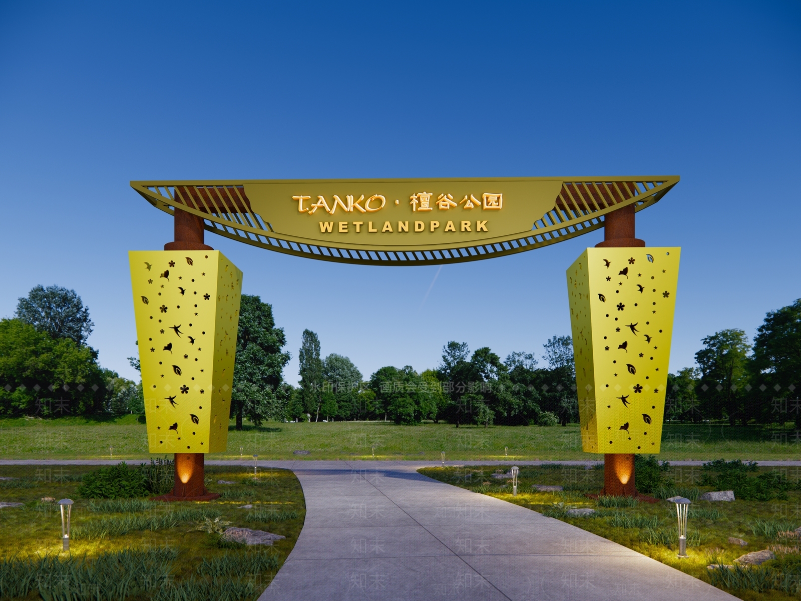 现代景区公园露营基地动物园入口SU模型下载【ID:1133090330】