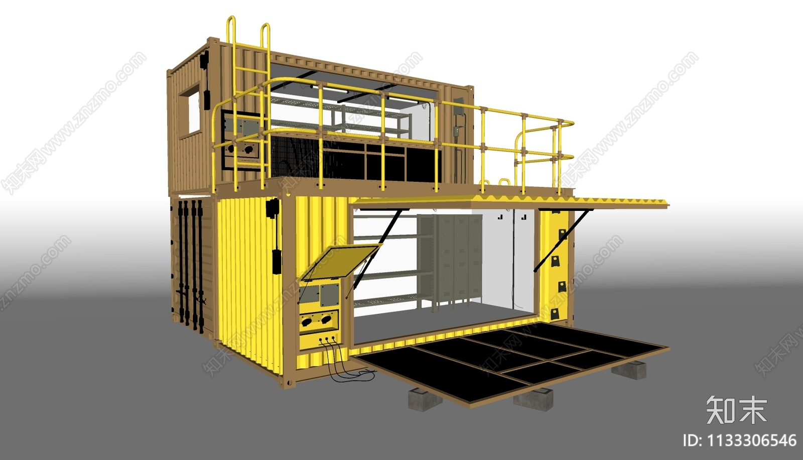 集装箱改造房SU模型下载【ID:1133306546】