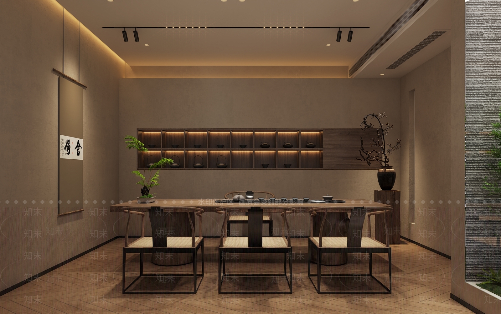 侘寂风茶馆3D模型下载【ID:1133092444】