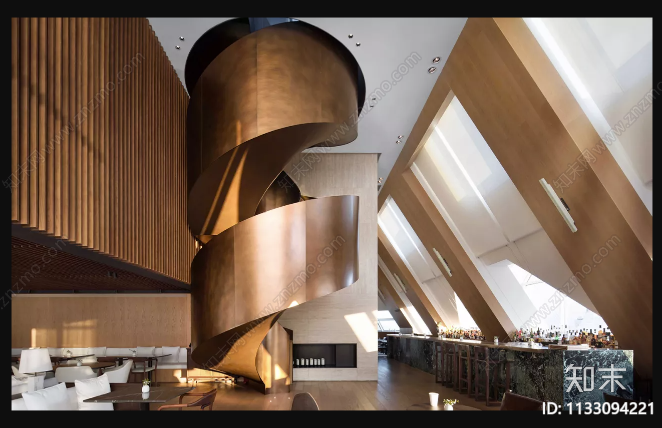 酒店旋转楼梯施工图下载【ID:1133094221】