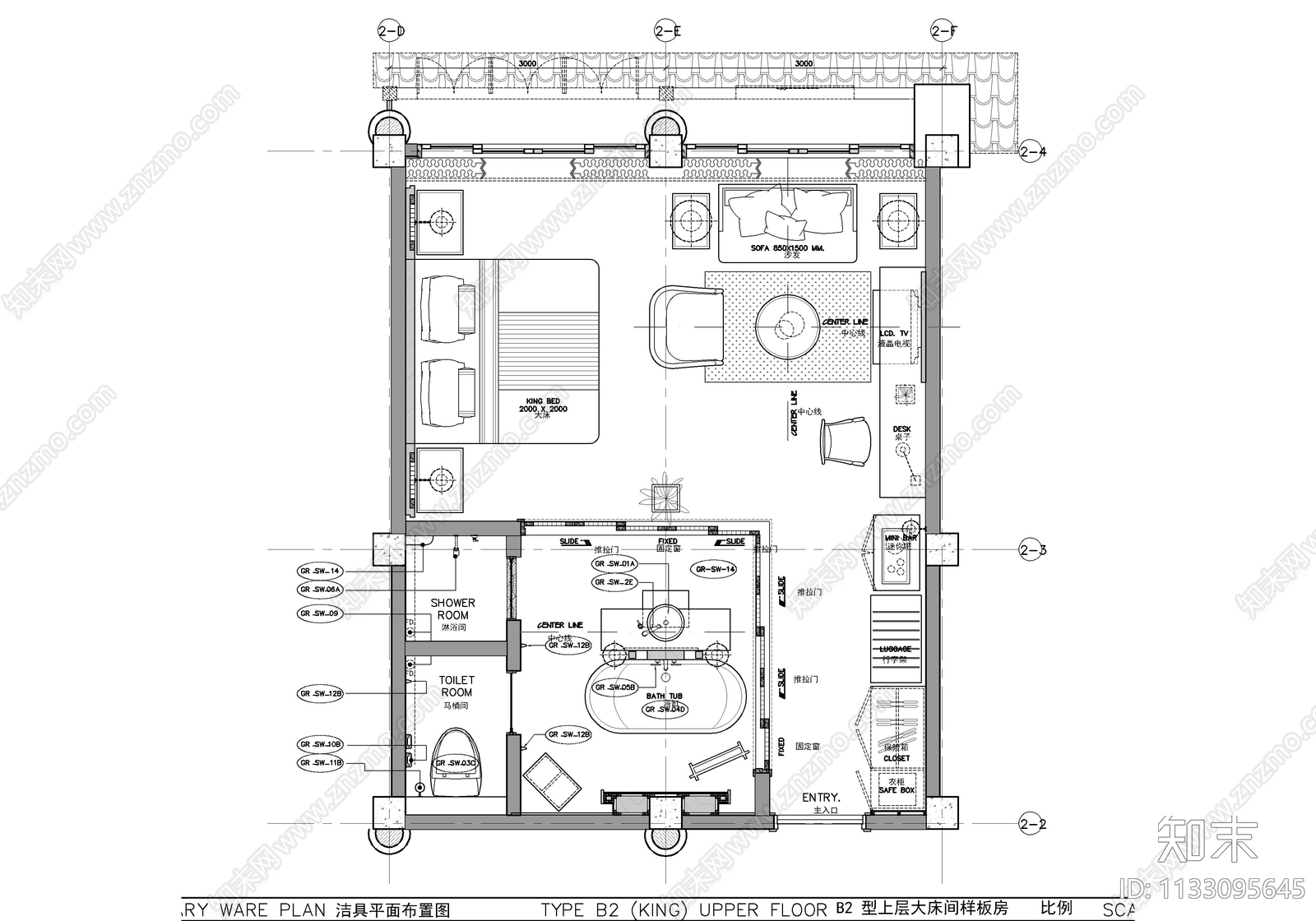 新中式民宿客房cad施工图下载【ID:1133095645】