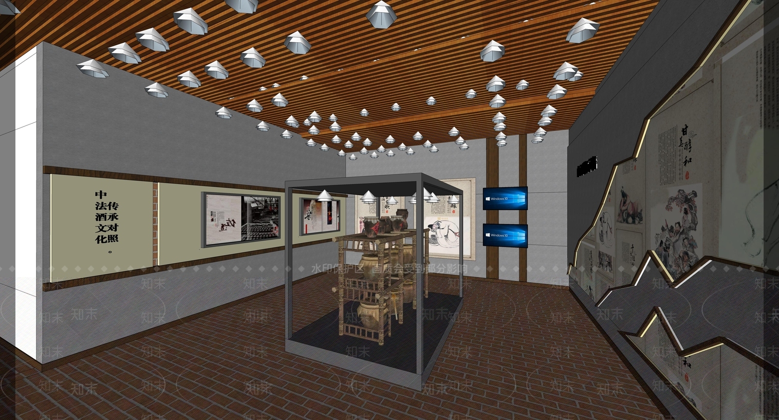 现代白酒展厅SU模型下载【ID:1133095737】