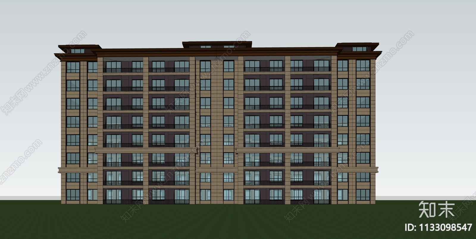 新中式多层住宅SU模型下载【ID:1133098547】