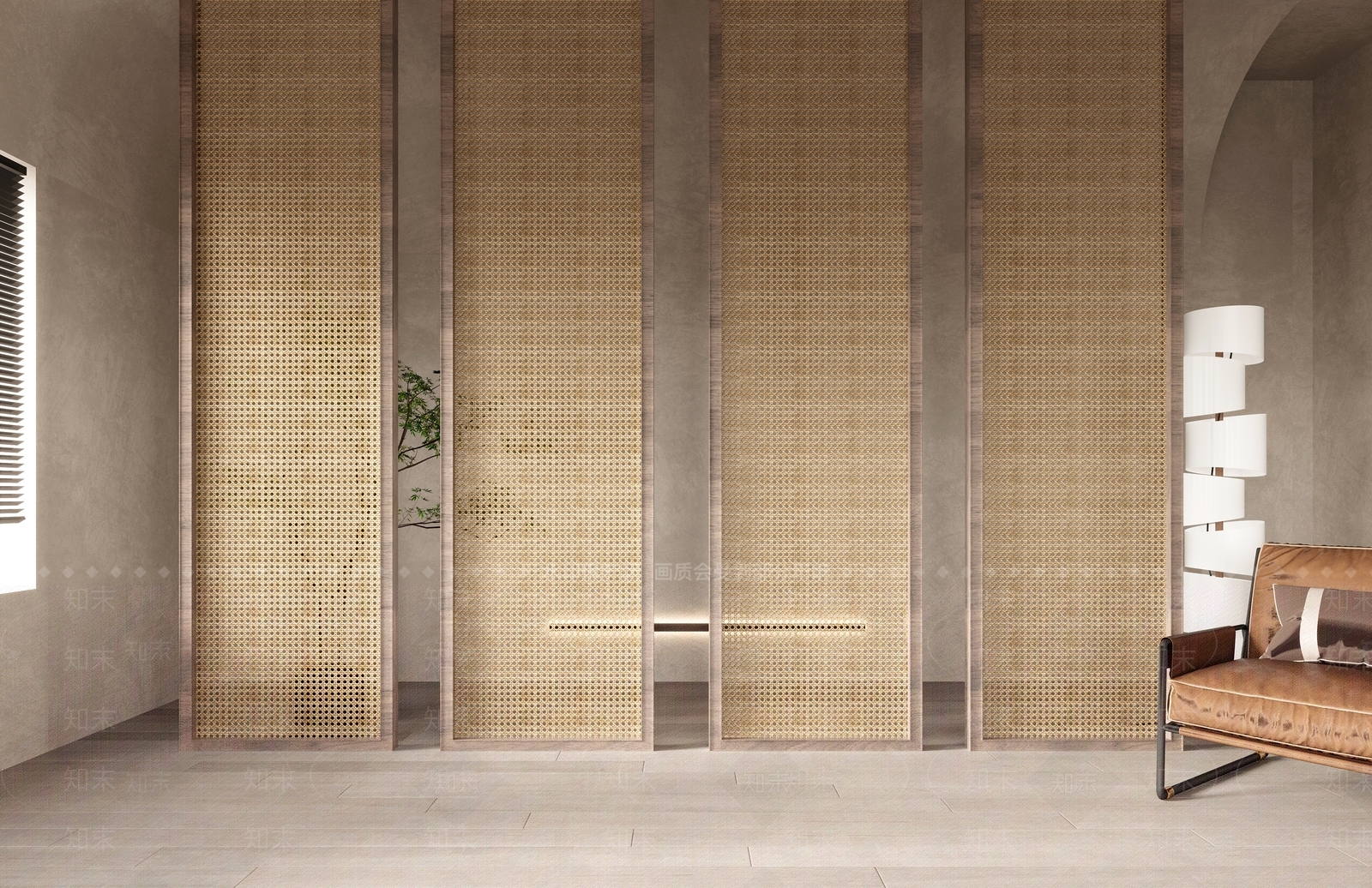 新中式藤编隔断3D模型下载【ID:1133103750】