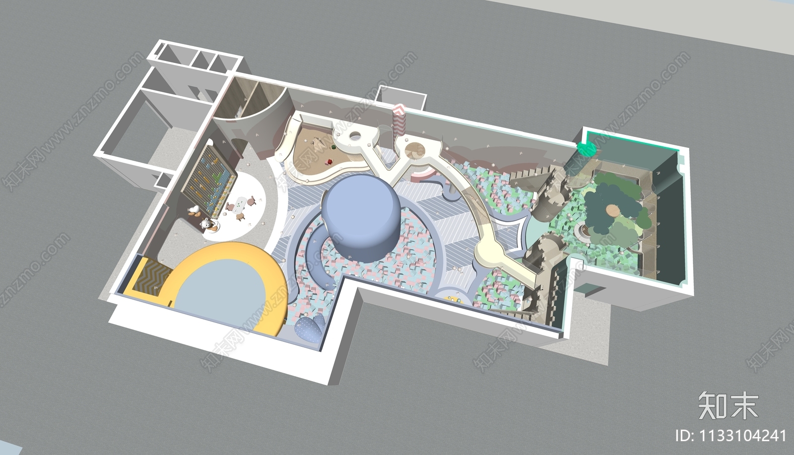 现代儿童活动空间SU模型下载【ID:1133104241】