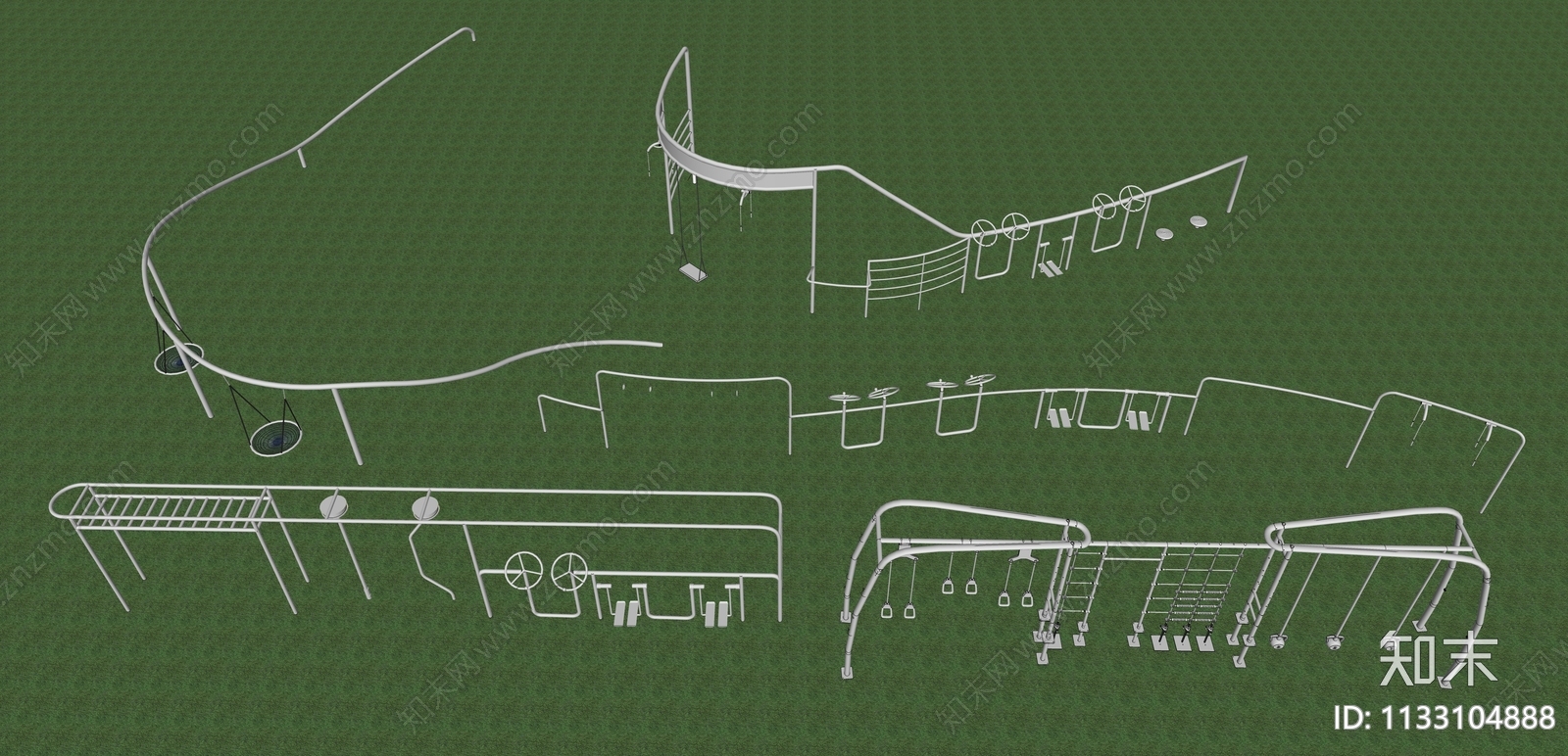 户外健身器材SU模型下载【ID:1133104888】