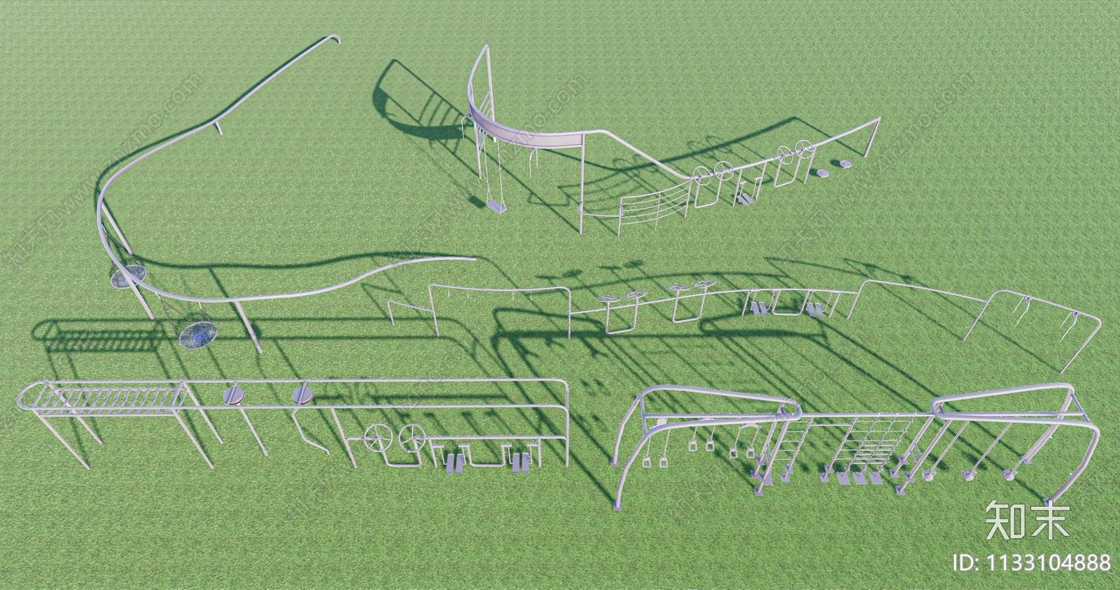 户外健身器材SU模型下载【ID:1133104888】
