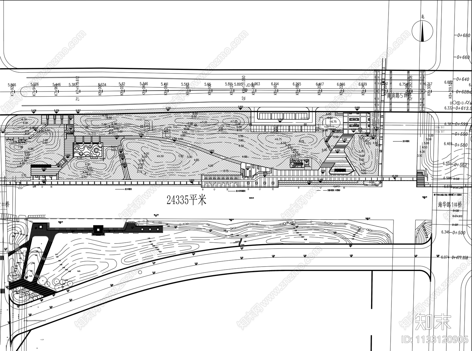 滨海新城南部片区河道整治工程景观cad施工图下载【ID:1133120906】