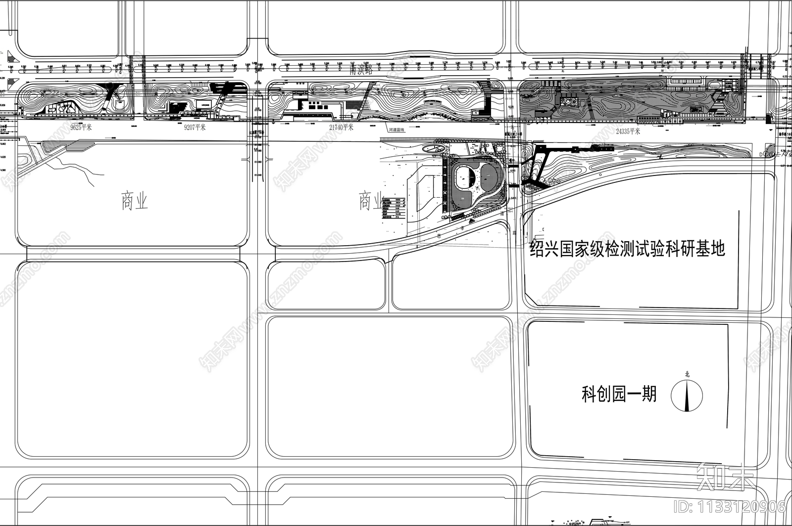 滨海新城南部片区河道整治工程景观cad施工图下载【ID:1133120906】