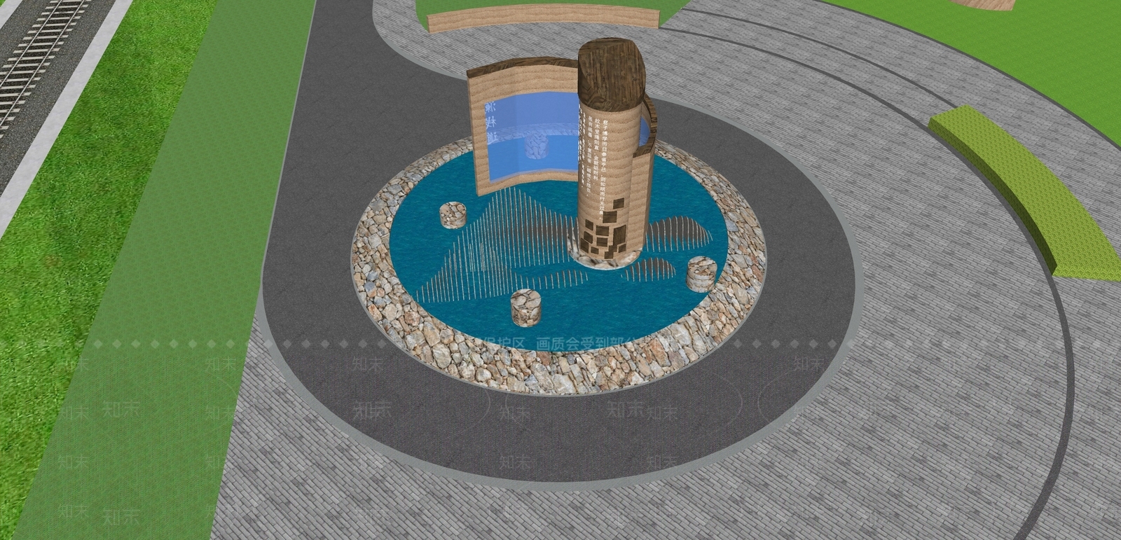 现代水景SU模型下载【ID:1133125383】