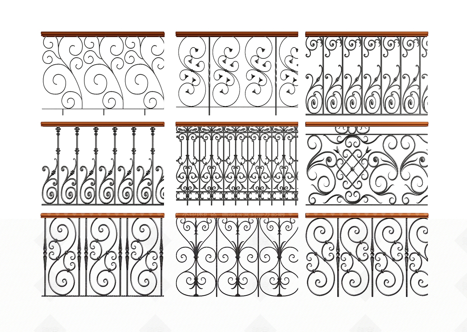 欧式铁艺栏杆SU模型下载【ID:1133134522】