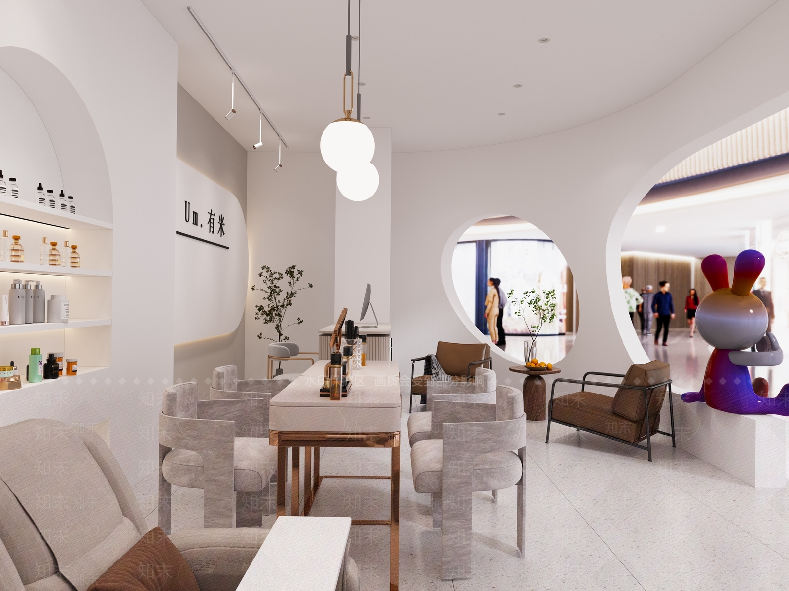 现代美甲店3D模型下载【ID:1133136461】