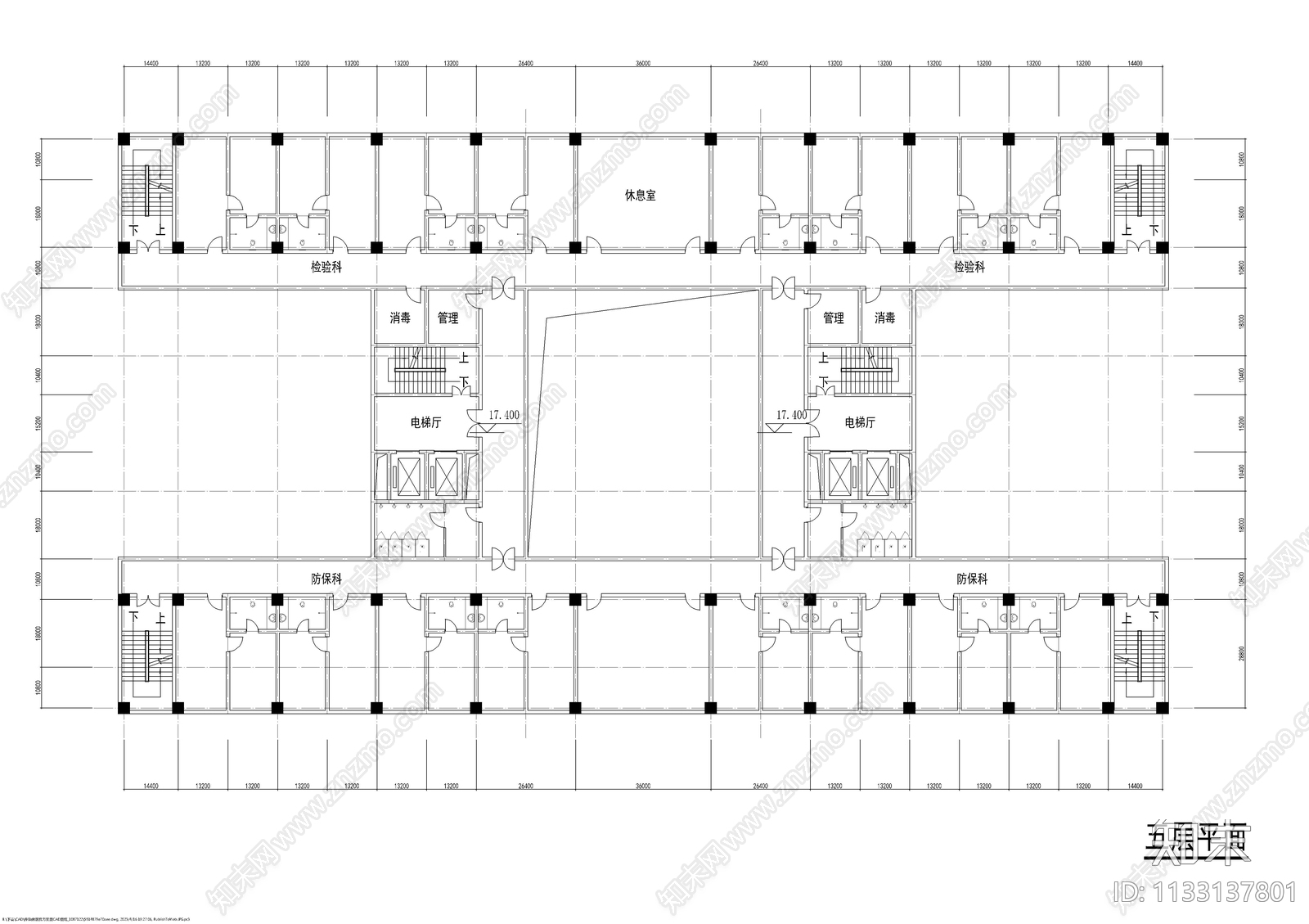 传染病医院建筑cad施工图下载【ID:1133137801】