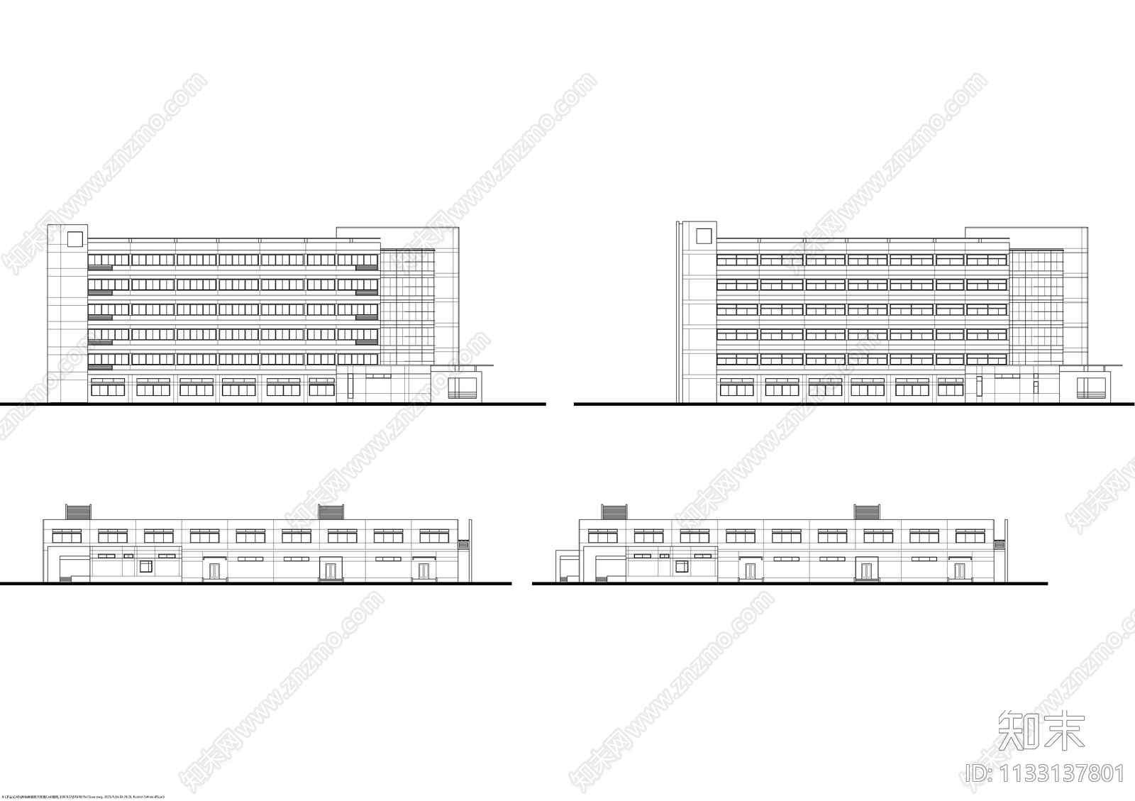 传染病医院建筑cad施工图下载【ID:1133137801】