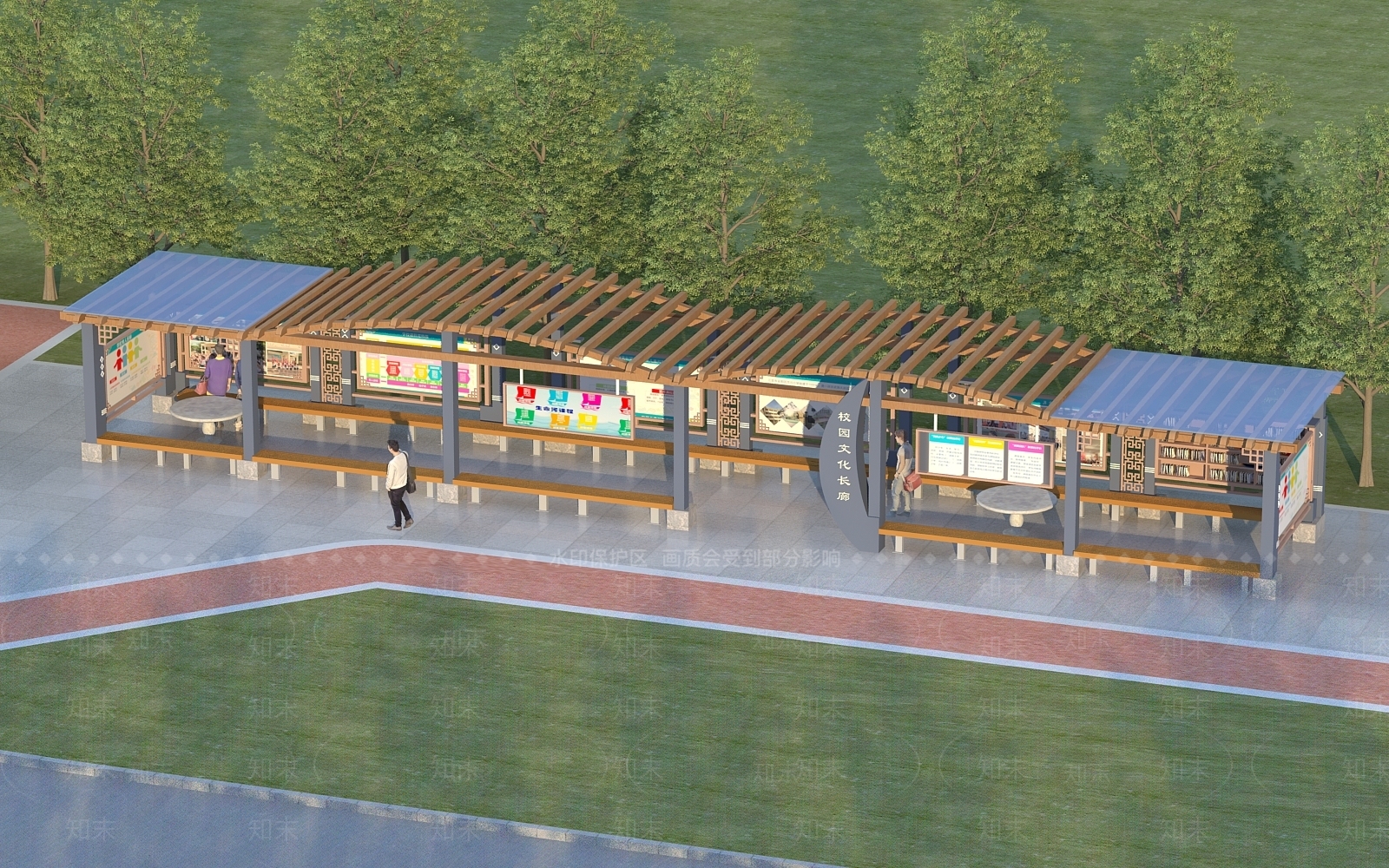新中式廊架3D模型下载【ID:1133138899】