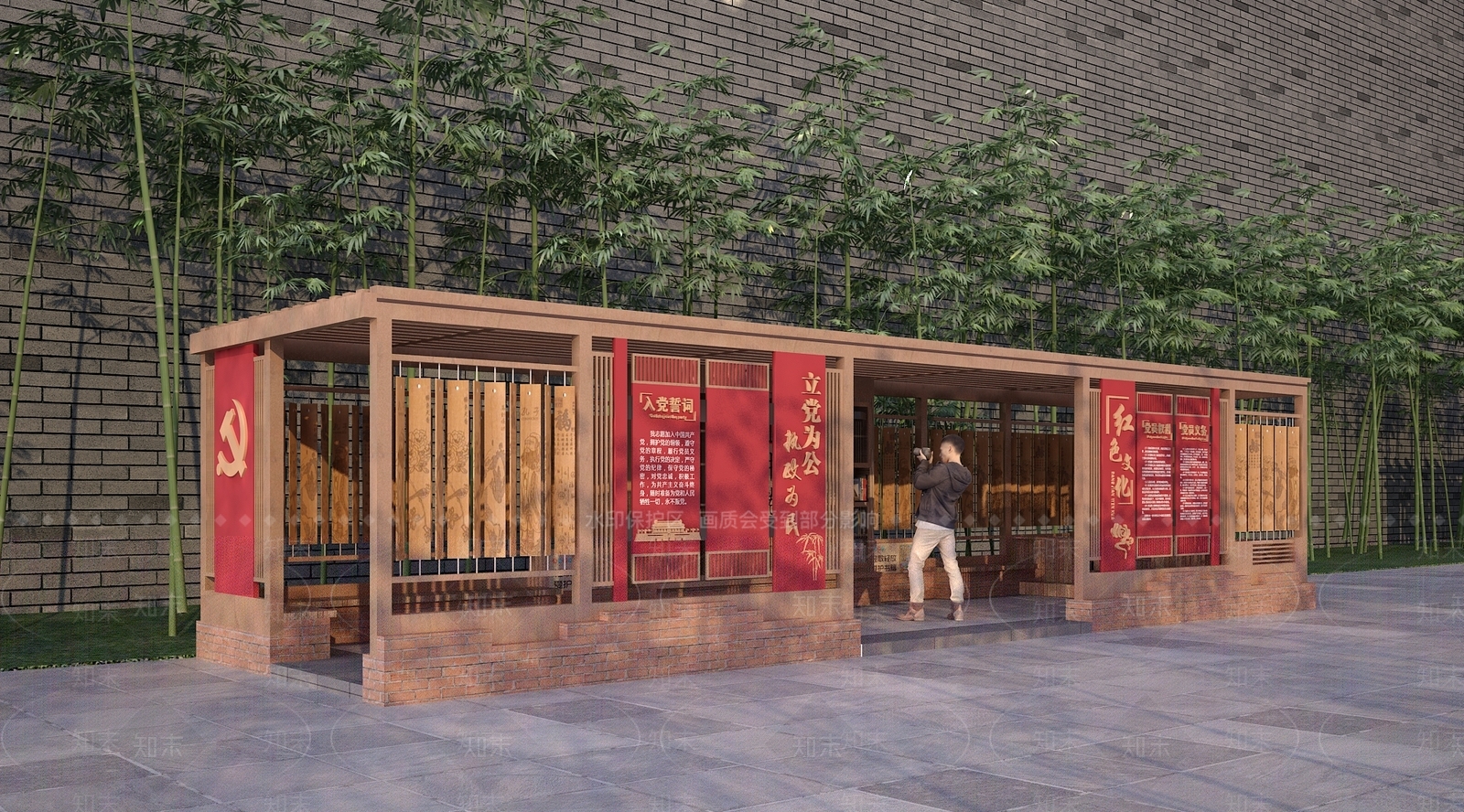 新中式廊架3D模型下载【ID:1133139009】