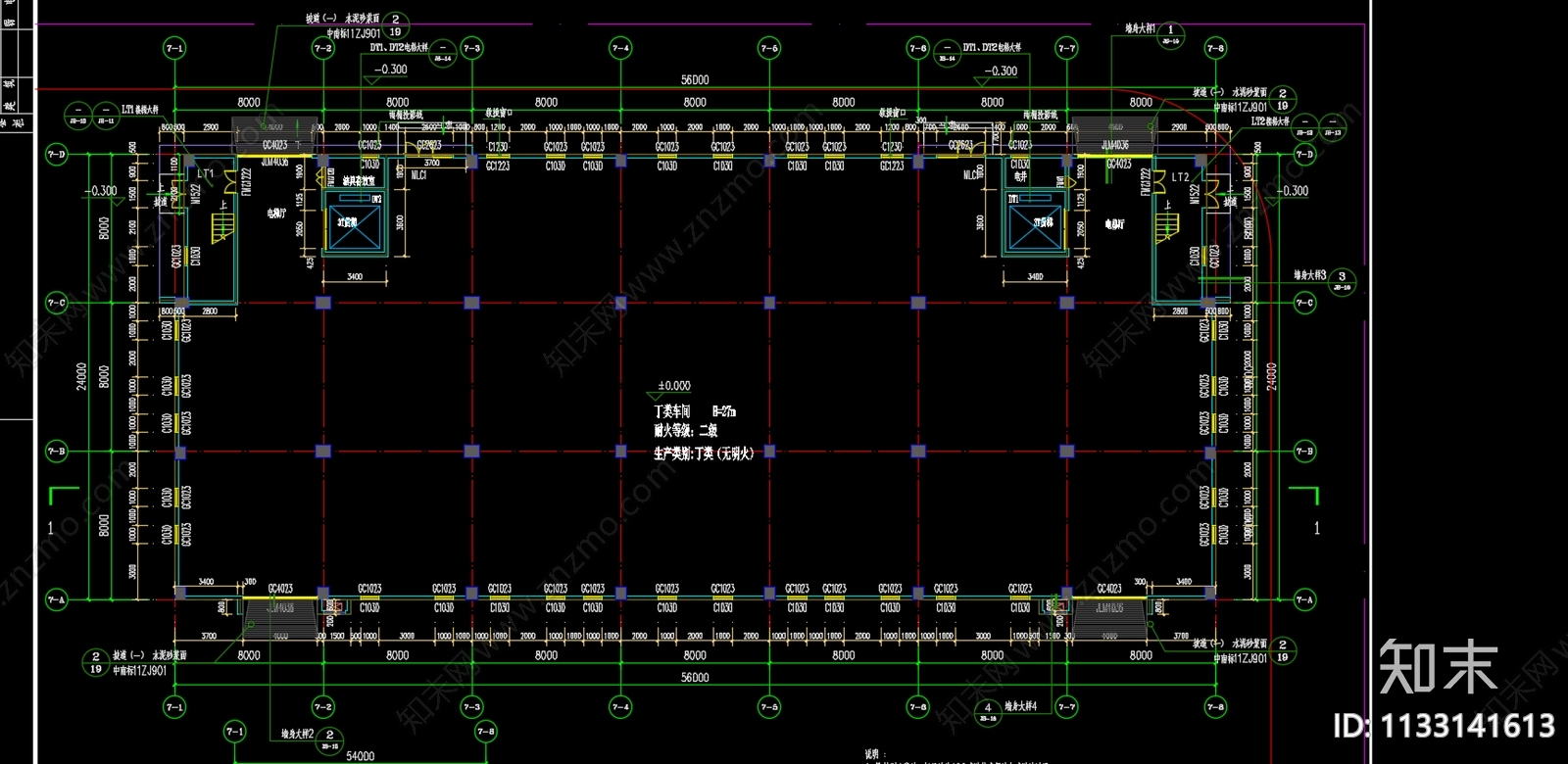 厂房建筑cad施工图下载【ID:1133141613】